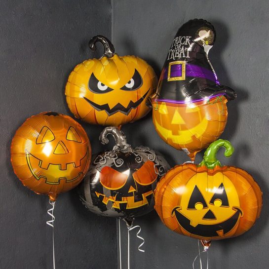 Большой выбор воздушных шаров на тематику Хэллоуина